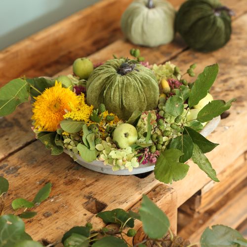 Article Citrouille décorative vert automne vert foncé vert clair Ø18cm 3 pcs