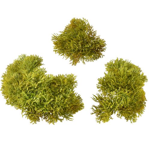 Article Mousse décorative artificielle vert marron – coussin de mousse 10/12/14cm 3 pièces