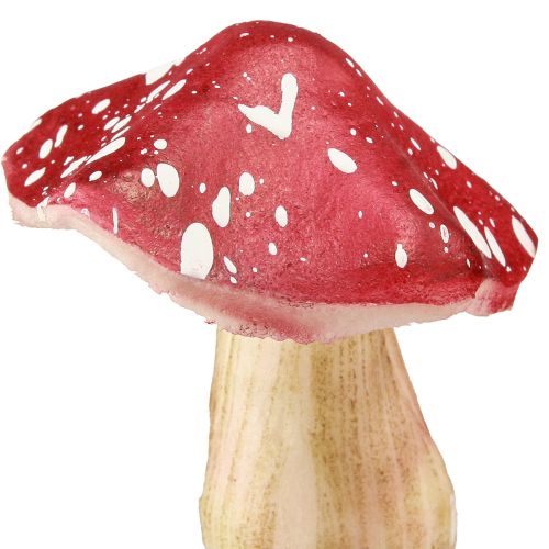 Article Champignons décoratifs amanites mouches artificielles rouges sur fil 5,5/8cm 12 pcs