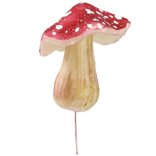 Article Champignons décoratifs amanites mouches artificielles rouges sur fil 5,5/8cm 12 pcs