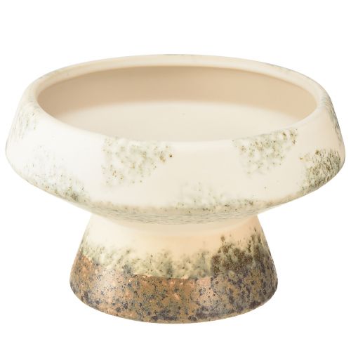 Article Bol décoratif en céramique avec socle crème gris vert Ø17cm 10cm