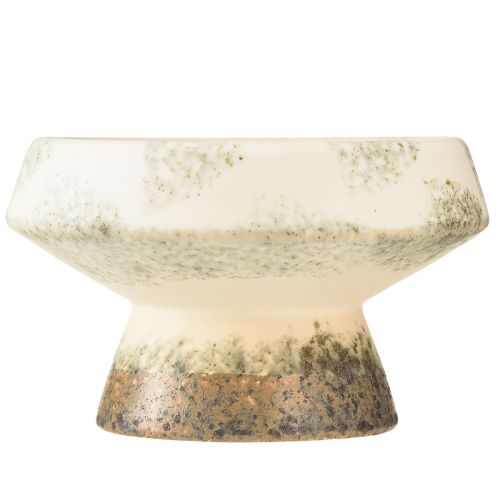 Article Bol décoratif en céramique avec socle crème gris vert Ø17cm 10cm
