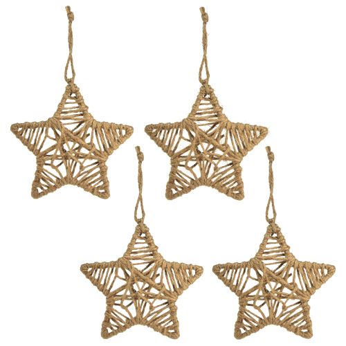 Article Étoile décorative à suspendre étoile de jute naturel Ø18cm 4 pcs