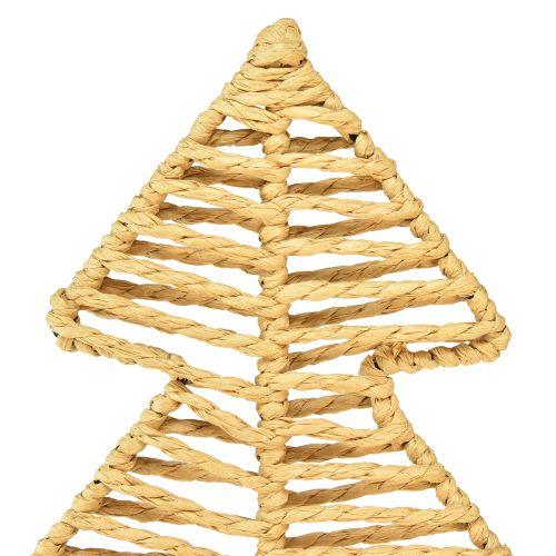 Article Sapin de Noël décoratif métal raphia noir naturel 21x11,5x45cm