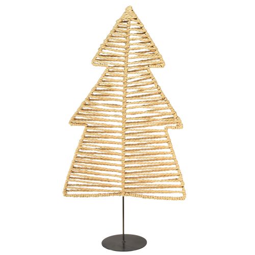 Article Sapin de Noël décoratif raphia métal naturel noir 30×11,5×60cm