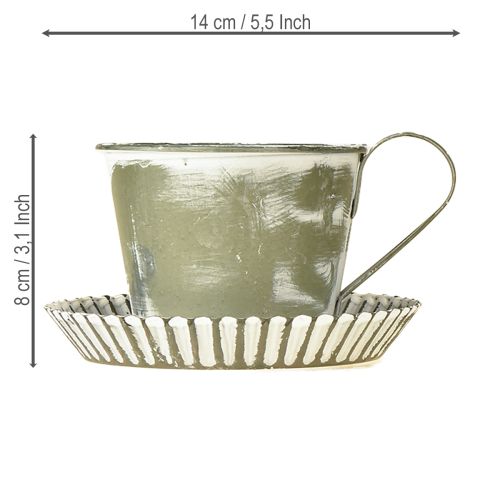 Article Coupe décorative en métal blanchi antique Ø9cm H8cm 2pcs