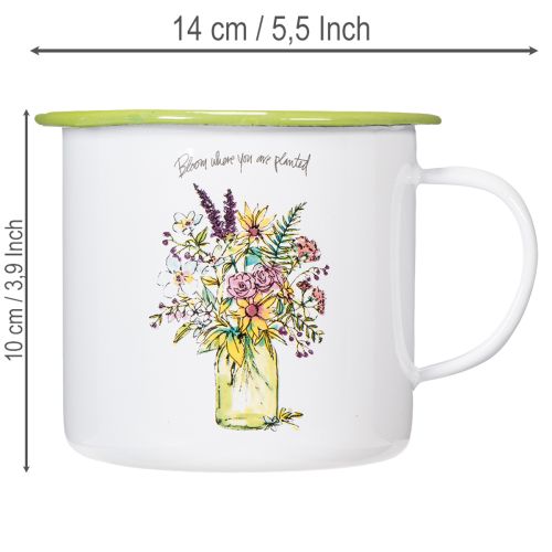 Tasse/pot décoratif, émaillé, Ø11,5 cm H10 cm | Floristik24.be
