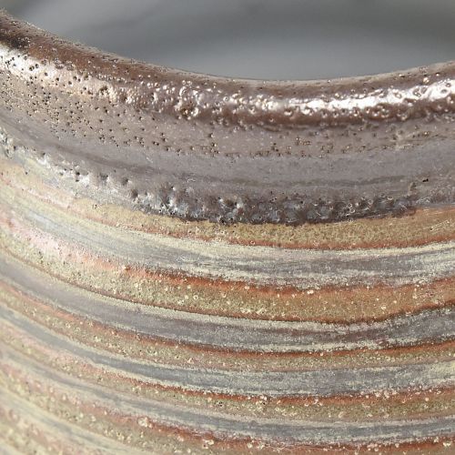 Article Jardinière décorative céramique marron métallisé gris 10,5×10cm 2pcs