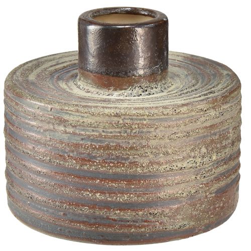 Floristik24 Vase décoratif en céramique vase en céramique marron bleu gris 12x10,5cm 2pcs