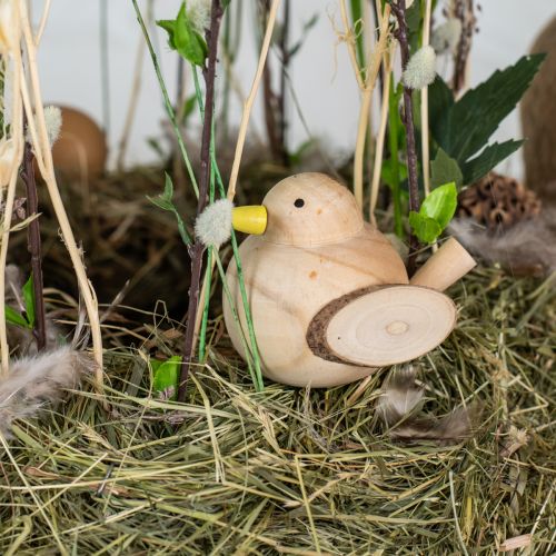Article Oiseaux décoratifs oiseaux en bois décoration de table printemps nature 7cm 3 pcs