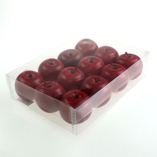 Article Pomme décorative rouge 6,5cm 12 pcs