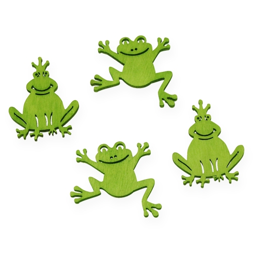 Floristik24 Décoration à disperser grenouille en bois vert 4cm 72 pcs