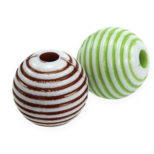 Floristik24 Perles déco, vert/marron Ø2cm 53P