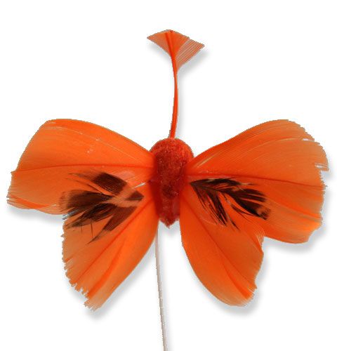 Floristik24 Papillons décoratifs sur le fil Orange 9cm 36pcs