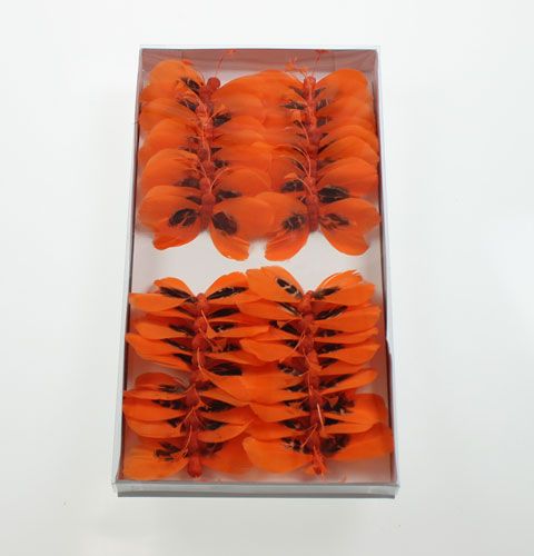 Floristik24 Papillons décoratifs sur le fil Orange 9cm 36pcs