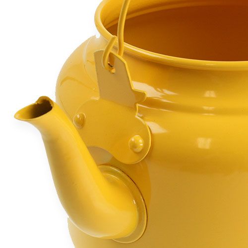 Floristik24 Théière Ø15cm H19cm Jaune Jaune