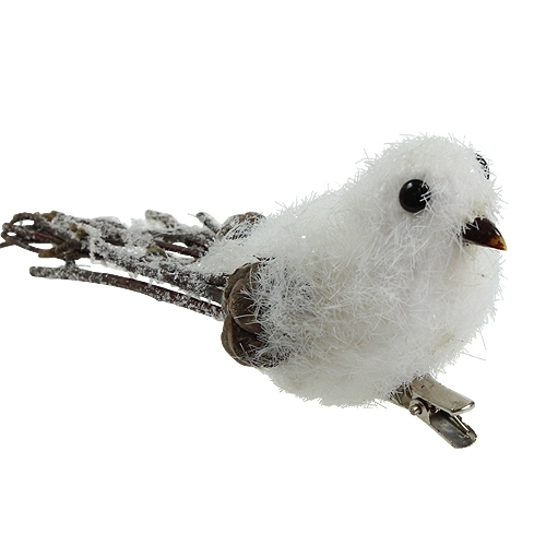 Floristik24 Oiseau des neiges 14cm avec clip