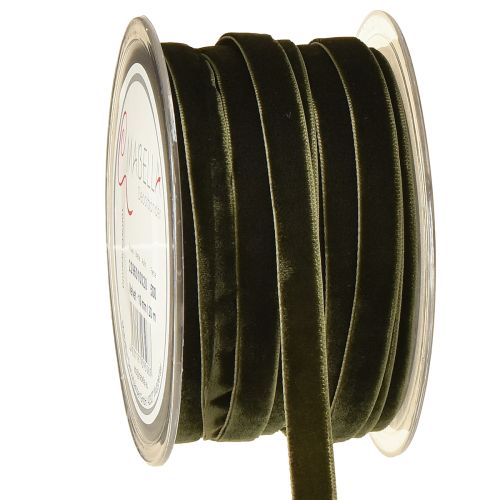 Floristik24 Rubans décoratifs Velours vert foncé 10 mm 20 m