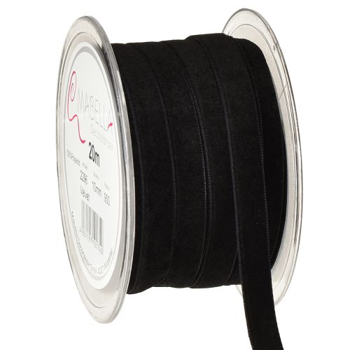 Floristik24 Rubans décoratifs Velours Noir 10mm 20m