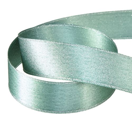 Floristik24 Ruban décoratif ruban décoratif vert chatoyant glamour W25mm L20m