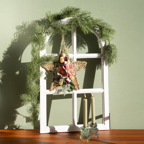 Floristik24 Fenêtre décorative shabby chic fenêtre décorative en bois blanc 40×70cm