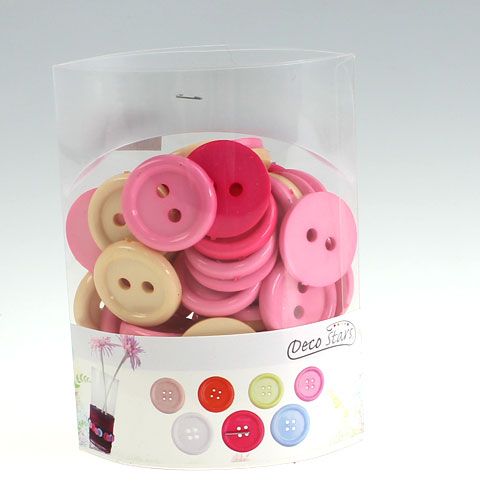 Floristik24 Boutons décoratifs Ø3,5cm 3 couleurs 46 pcs