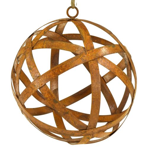 Article Boule décorative en métal rouille pour décoration vintage Ø20cm