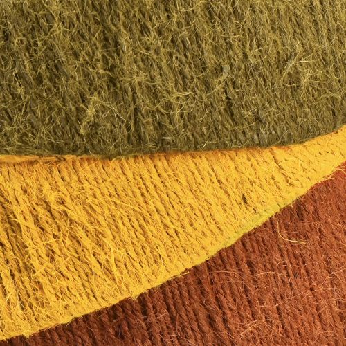Article Anneau décoratif en jute boucle large jaune ocre marron Ø30cm 3pcs