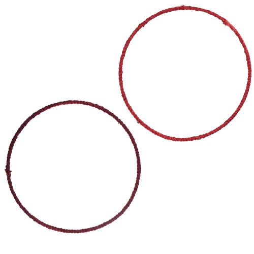 Floristik24 Anneau décoratif jute décoration boucle rouge rouge foncé Ø30cm 4pcs