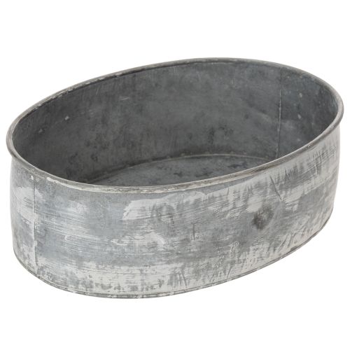 Article Bol décoratif en métal, ovale, gris, L22,5/19,5/16 cm, lot de 3