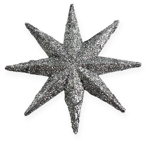 Floristik24 Étoile scintillante argent 10cm 12pcs