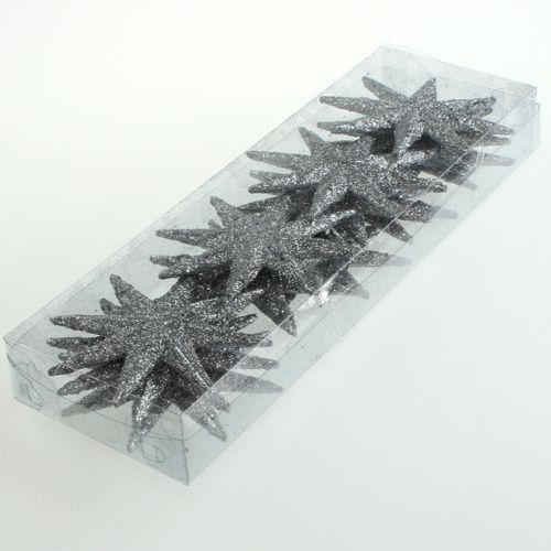 Floristik24 Étoile scintillante argent 10cm 12pcs