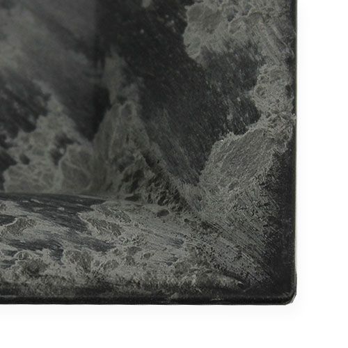 Floristik24 Assiette en plastique 20 x 20 cm carré anthracite 6 p.