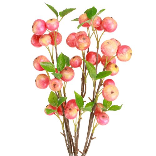 Article Branches décoratives pomme ornementale jaune/rouge automne hiver L58cm 3 pcs