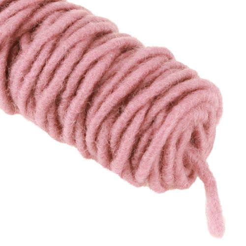 Article Cordon de feutre mèche vieux rose 55 m