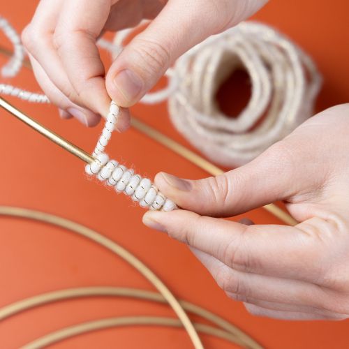 Article Cordon de laine blanc avec fil doré 5m x 5mm avec fil métallique pour décoration et loisirs créatifs