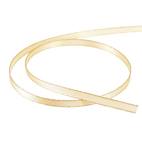 Floristik24 Ruban bijoux double ruban satin en or crème W6mm L50m