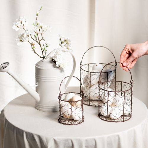 Article Ensemble de paniers en fil de fer, idéal pour la décoration ou le jardin, 25 cm, 1 ensemble