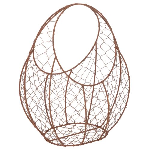 Panier en fil de fer, jardinière en métal, décoration printanière, panier de Pâques, marron, finition rouille, H 34 cm x L 30 cm acheter | Floristik24.be