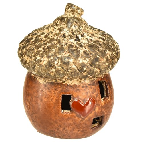 Article Gland avec décoration de fenêtre et de cœur 9,8 cm - décoration atmosphérique d&#39;automne et d&#39;hiver - 4 pièces