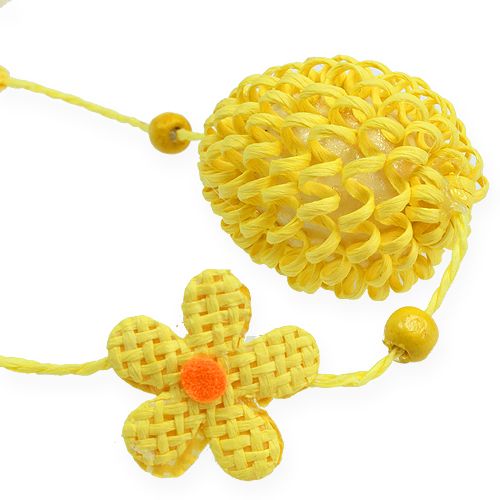 Floristik24 Guirlande avec oeufs de Pâques et fleurs Jaune 120cm