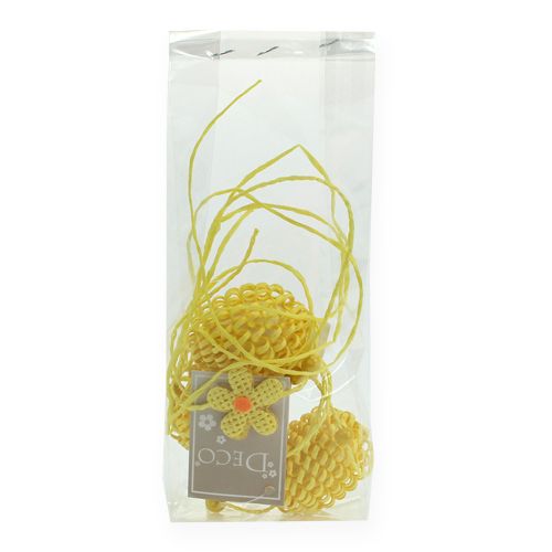 Floristik24 Guirlande avec oeufs de Pâques et fleurs Jaune 120cm
