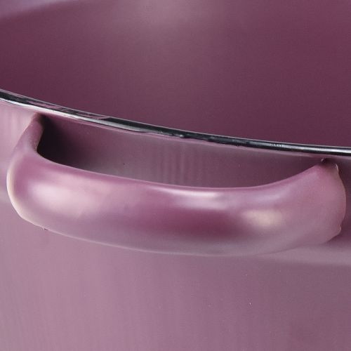 Article Seau avec anses bac à plantes métal violet Ø22,5cm H10,5cm