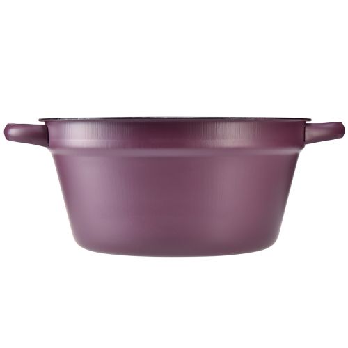 Article Seau avec anses bac à plantes métal violet Ø22,5cm H10,5cm