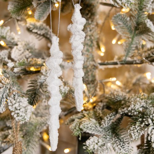 Article Décoration de glaçons pour sapin de Noël recouvert de neige 14 cm 4 pièces
