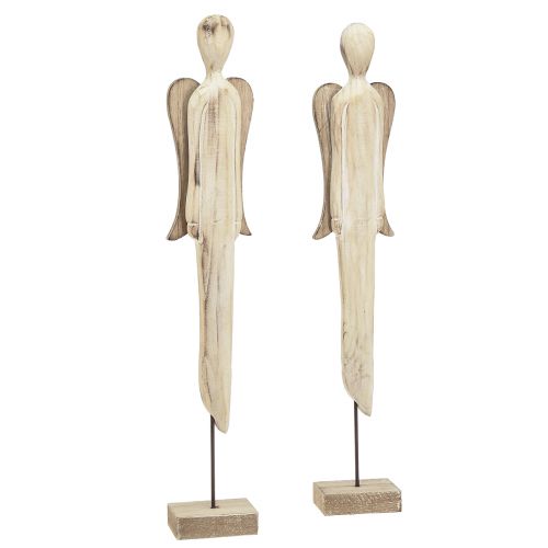 Floristik24 Figurine ange en bois Noël blanchi H46cm 2 pcs