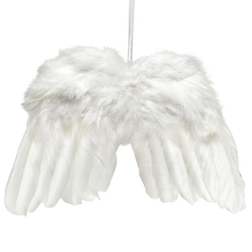 Article Ailes d&#39;ange en plumes blanches – décoration de Noël romantique à suspendre 25×18cm 3pcs