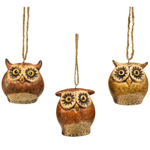 Article Adorables pendentifs hibou – Tons marron rustiques, 5,6 cm – Décoration parfaite pour l&#39;automne et Noël – Lot de 3