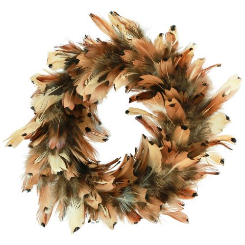 Article Couronne de plumes vraies plumes de faisan couronne de plumes marron Ø24cm