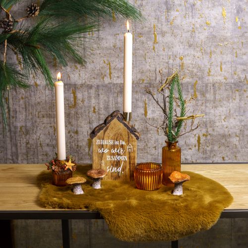 Floristik24 Tapis décoratif en fausse fourrure marron 55×38cm
